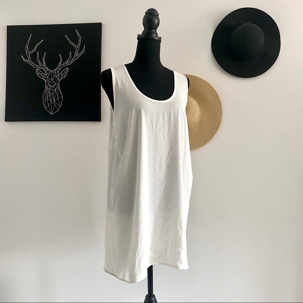 NWT White Chiffon Tank Top